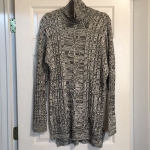 Lumiere Long gray Turtleneck sweater dress
